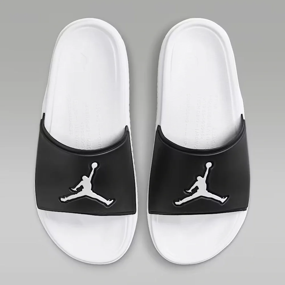 🔥 NEW Jordan Jumpman Men's Slides Sz 8 FQ1598-010 Black/White/White *READ